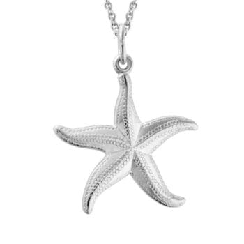 Sterling silver starfish necklace with adjustable cable chain