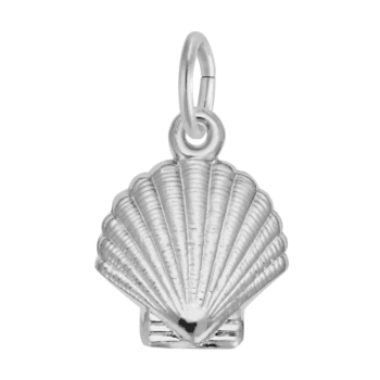 Sterling silver small sea shell charm with smooth finish