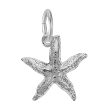 Sterling silver starfish charm featuring detailed textured surface