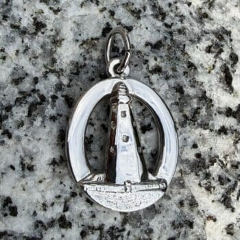 Sterling silver charm depicting the Portland Observatory lighthouse