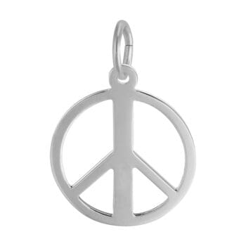 Sterling silver peace symbol charm