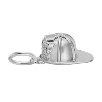 Sterling silver charm shaped like a fireman hat