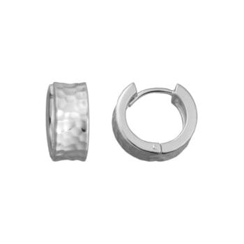 Sterling silver huggie hoop earrings with smooth polished finish