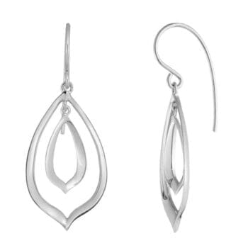 Sterling silver double dangle earrings featuring French wire closures