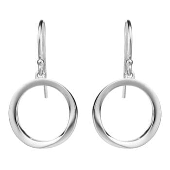 Sterling silver diamond-shaped dangle earrings with French wire closure
