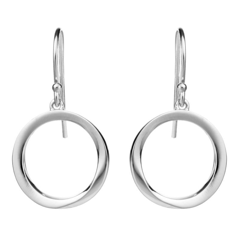 Sterling silver diamond-shaped dangle earrings with French wire closure