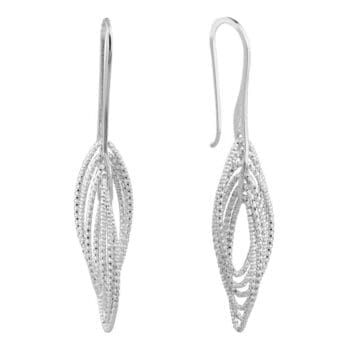 Delicate sterling silver French wire earrings with slender curved design