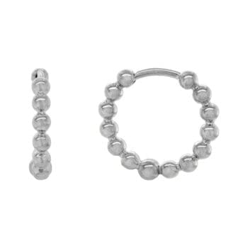 Sterling silver huggie hoop earrings with hinged closure