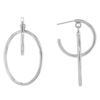 Double dangle sterling silver earrings with post backing and delicate dangling design