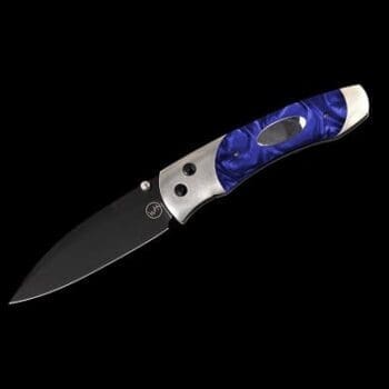 William Henry A300-2B engravable titanium knife featuring acrylic resin inlays and black DLC coated blade