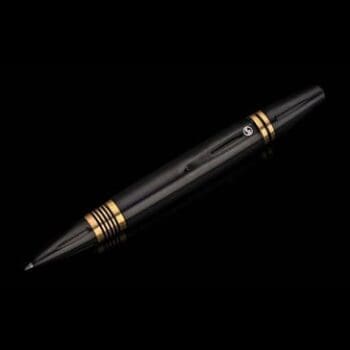 Caribe 11 Titanium Executive Pen with brass spacers and Art Deco stainless steel tip and top
