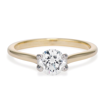 Round Diamond Viisi Engagement Ring in 14K Yellow Gold and Platinum
