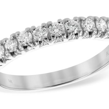 Round Diamond Wedding Band in 14K White Gold