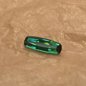 Deep green elongated cushion cut 1.91 carat tourmaline loose gemstone from Maine