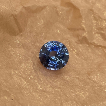 2.16ct round blue sapphire gemstone, vibrant rich blue color, classic cut