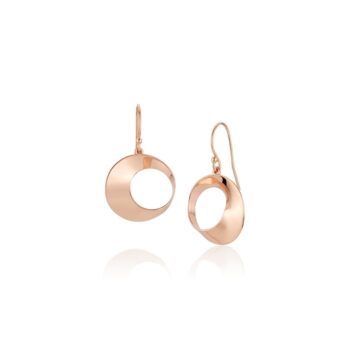 Drop earrings with French wire closure in warm 14K rose gold