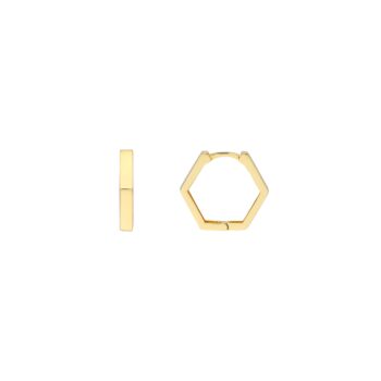 14K Yellow Gold Huggie Hoop Earrings