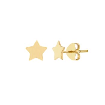 Pair of 14K yellow gold classic stud earrings with polished finish