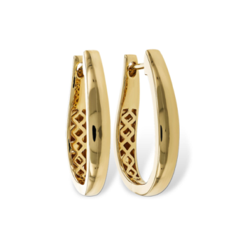 Small hoop earrings in warm 14K yellow gold with a classic, smooth rounded design