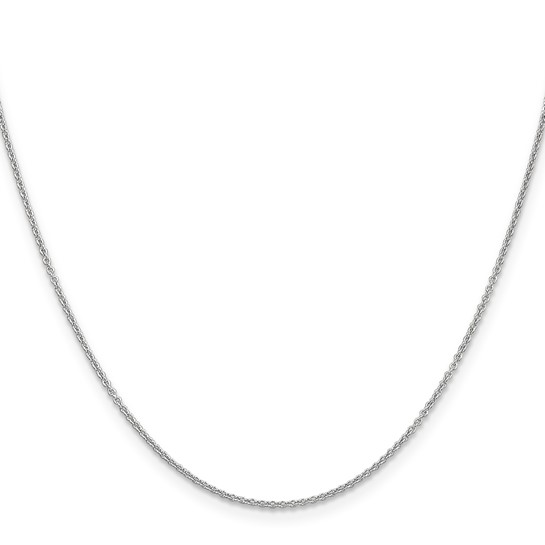 14K white gold cable link chain necklace, 18 inches long