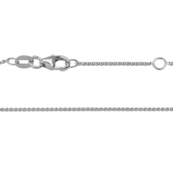 14K white gold diamond-cut wheat chain necklace adjustable from 16 to 18 inches