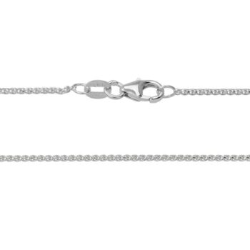 16-inch 14K white gold diamond cut wheat chain necklace