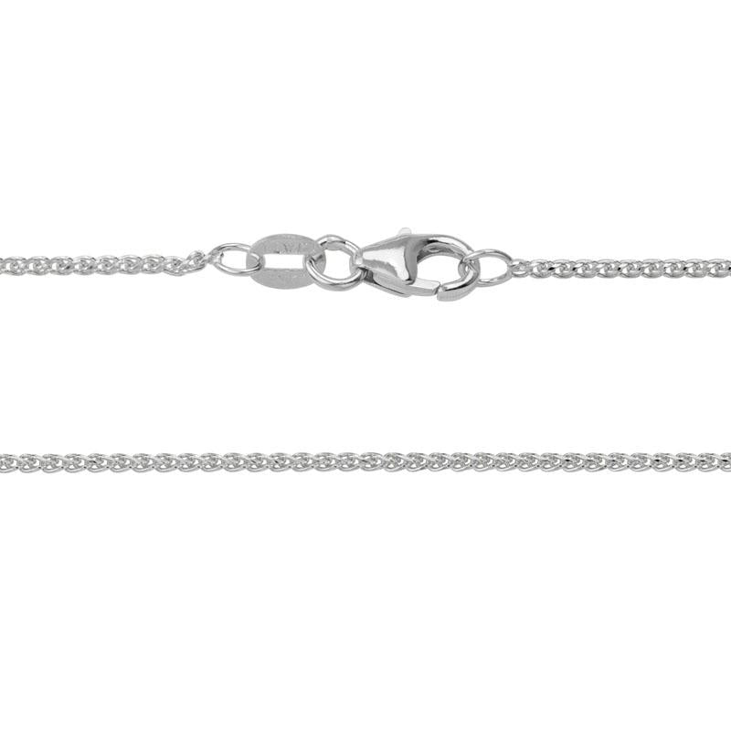 16-inch 14K white gold diamond cut wheat chain necklace