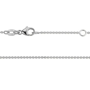 14K white gold adjustable cable link chain necklace, 16 to 18 inches
