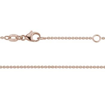 14K rose gold adjustable cable link chain necklace with 16 to 18 inch length