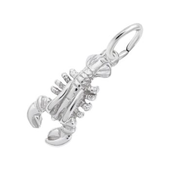 Sterling silver small lobster charm with polished finish
