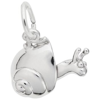 Sterling Silver Snail Charm with polished silver finish, delicate snail design