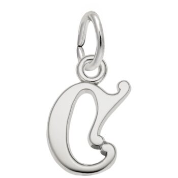 Polished sterling silver charm shaped as the letter C