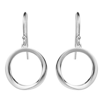 Sterling silver diamond-shaped dangle earrings with French wire closures