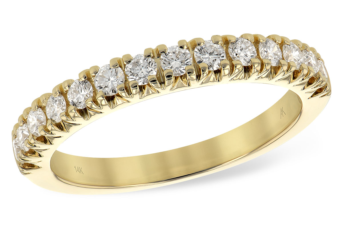 Round Diamond Half-Way Band in 14K Yellow Gold