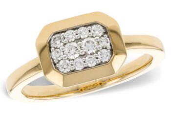 Diamond Pavé East-West Rectangle Ring in 14K Yellow Gold