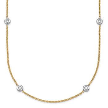 Round Diamond Two-Tone 18K Gold Bezel Set Ring