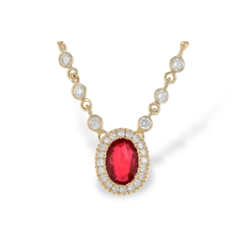 Ruby pendant necklace with vibrant red gemstone