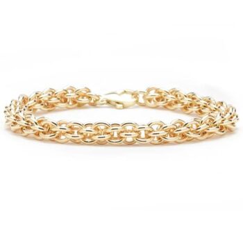 The Crown Knot bracelet in 14K yellow gold, 7.5 inch length, nautical knot design