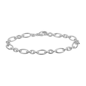 Sterling silver Oval Link bracelet with smooth elongated links